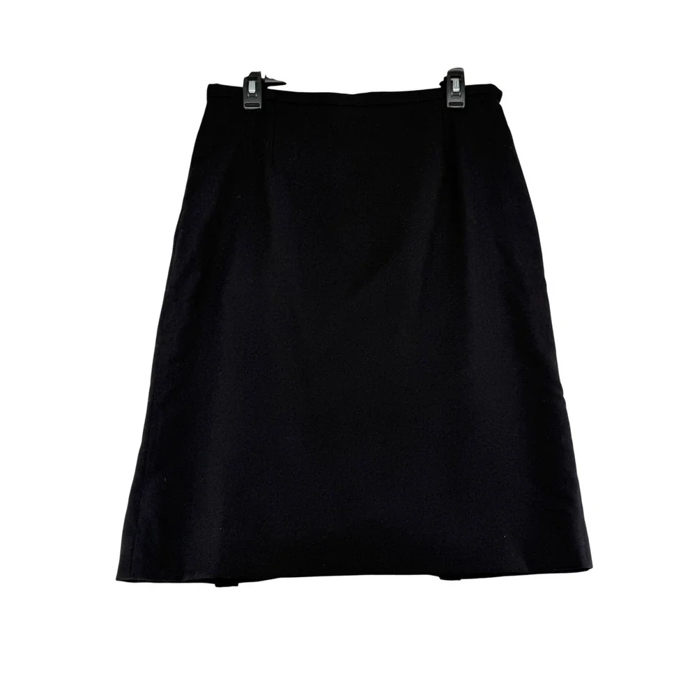 Pendleton Petite 100% Virgin Wool Pencil Skirt Womens 10P Black Vintage USA